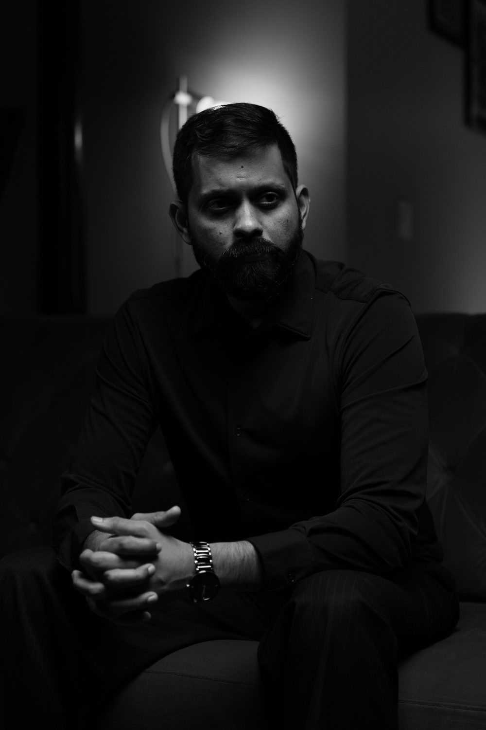 Shashank, seated, facing the camera.
